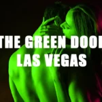 Sexy couple embraces at The Dreen Door in Las Vegas