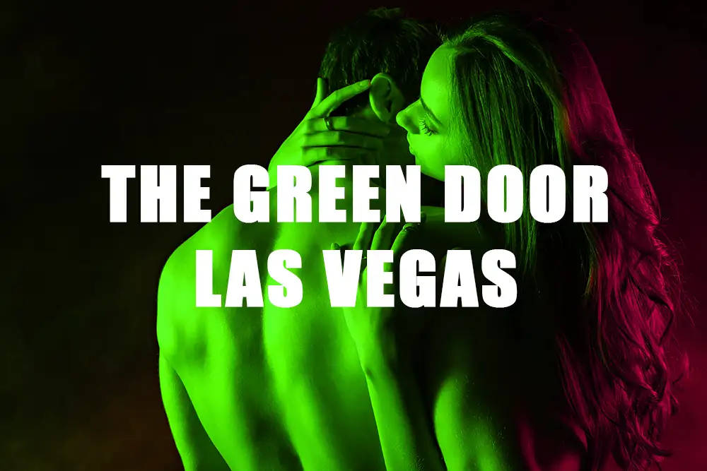 Sexy couple embraces at The Dreen Door in Las Vegas