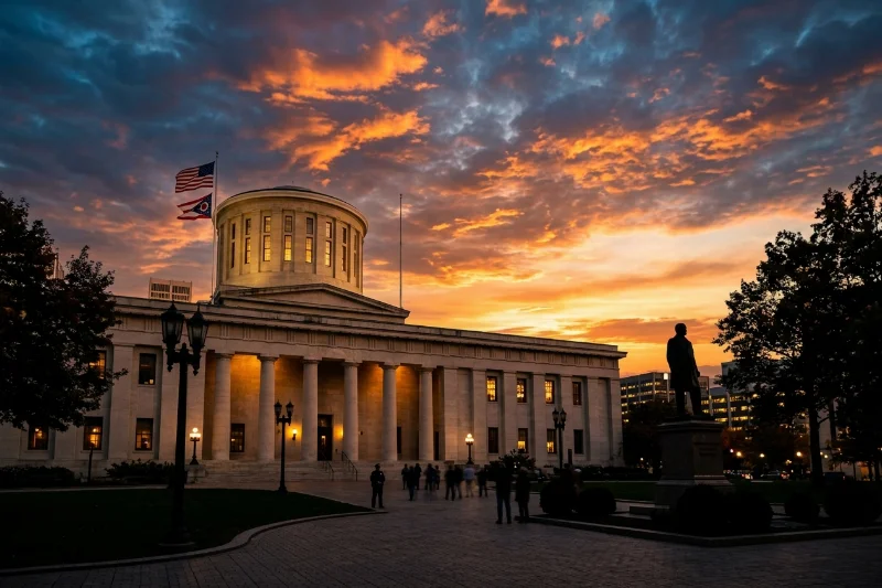 The Ohio Statehouse building where House Bill 249 is being debated.