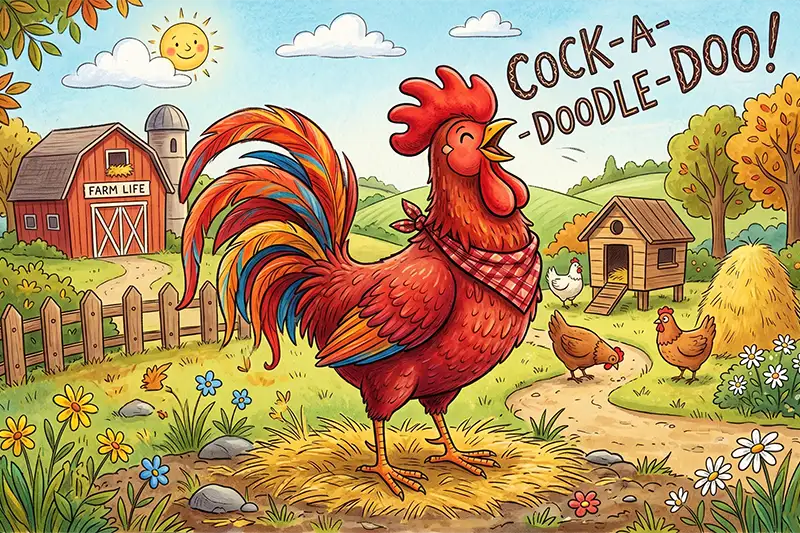 Red Rooster cratoon drawing